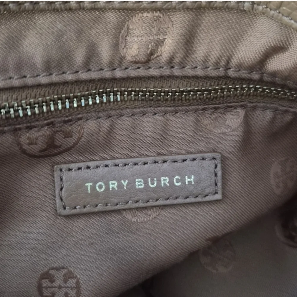 Tory Burch Royal Tan Pebbled Leather Marion East-West Tote Bag - Picture 10 of 14